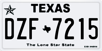 TX license plate DZF7215