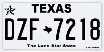 TX license plate DZF7218