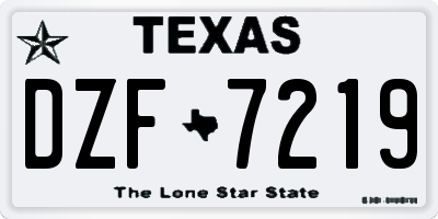 TX license plate DZF7219