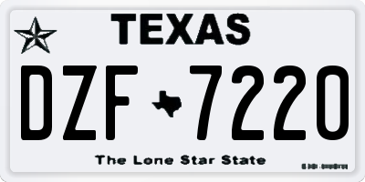 TX license plate DZF7220