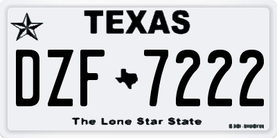 TX license plate DZF7222