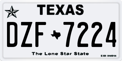 TX license plate DZF7224
