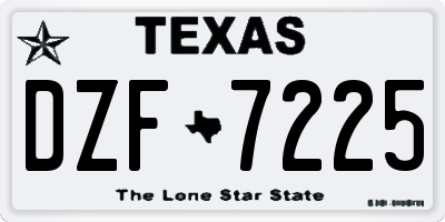 TX license plate DZF7225