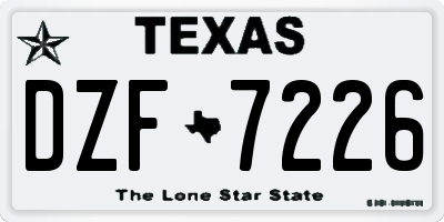 TX license plate DZF7226