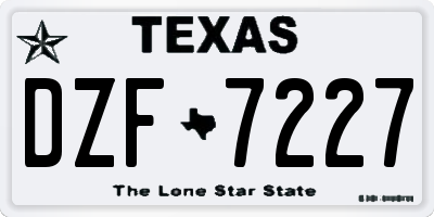 TX license plate DZF7227