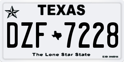 TX license plate DZF7228