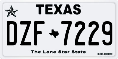 TX license plate DZF7229