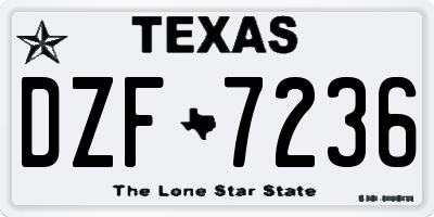TX license plate DZF7236