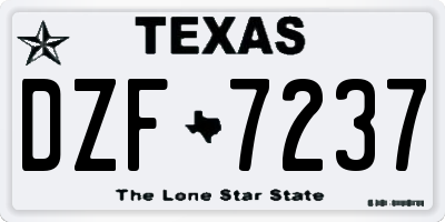 TX license plate DZF7237