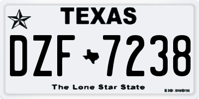 TX license plate DZF7238