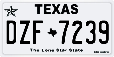 TX license plate DZF7239