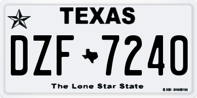 TX license plate DZF7240
