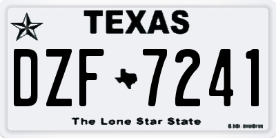 TX license plate DZF7241