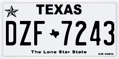 TX license plate DZF7243