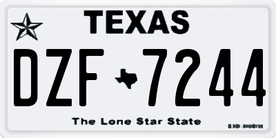 TX license plate DZF7244