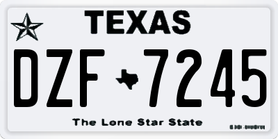 TX license plate DZF7245