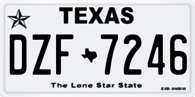 TX license plate DZF7246