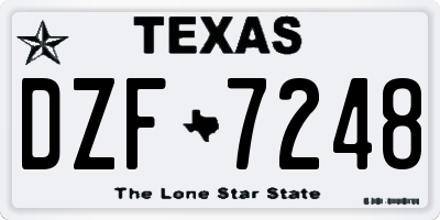 TX license plate DZF7248