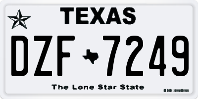 TX license plate DZF7249