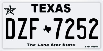 TX license plate DZF7252