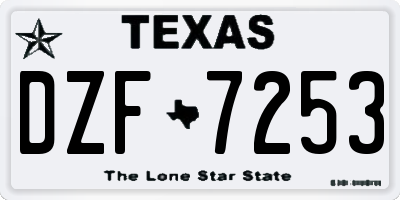 TX license plate DZF7253