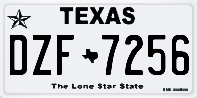 TX license plate DZF7256