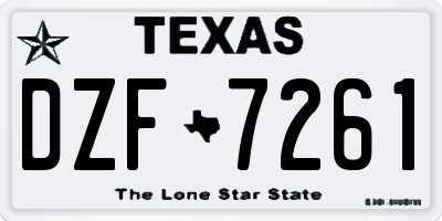 TX license plate DZF7261