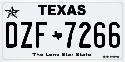 TX license plate DZF7266