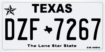 TX license plate DZF7267