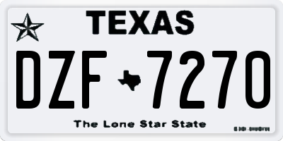 TX license plate DZF7270