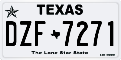 TX license plate DZF7271