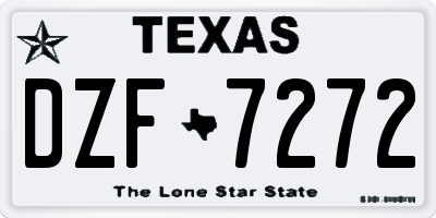 TX license plate DZF7272