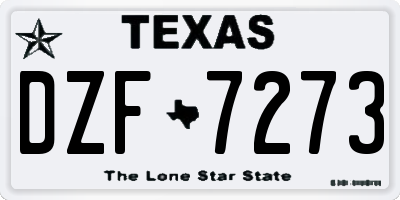 TX license plate DZF7273