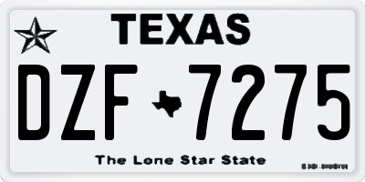 TX license plate DZF7275