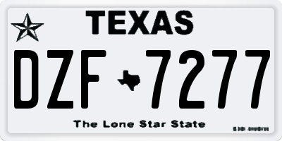 TX license plate DZF7277
