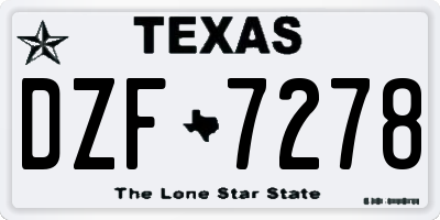 TX license plate DZF7278