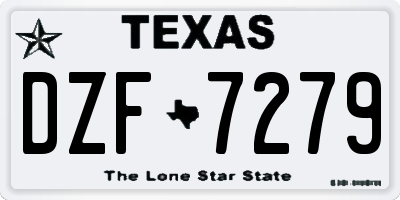 TX license plate DZF7279