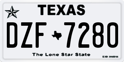 TX license plate DZF7280