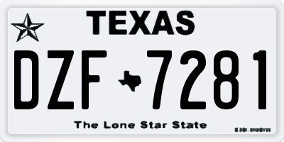 TX license plate DZF7281