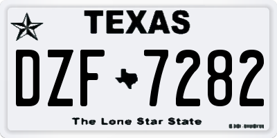 TX license plate DZF7282