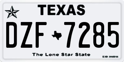 TX license plate DZF7285