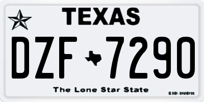 TX license plate DZF7290