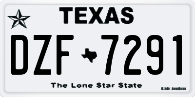 TX license plate DZF7291