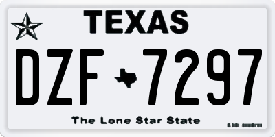 TX license plate DZF7297