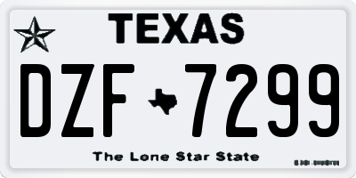 TX license plate DZF7299