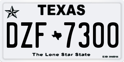 TX license plate DZF7300