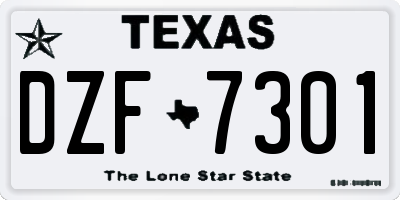 TX license plate DZF7301