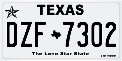TX license plate DZF7302