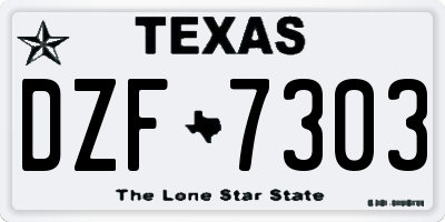 TX license plate DZF7303