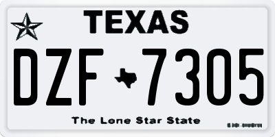 TX license plate DZF7305
